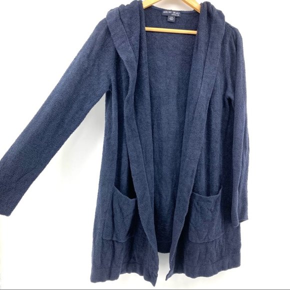 Barefoot Dreams Sweaters - BAREFOOT DREAMS CozyChic Lite Knit Long Sleeve Hooded Cardigan L/XL